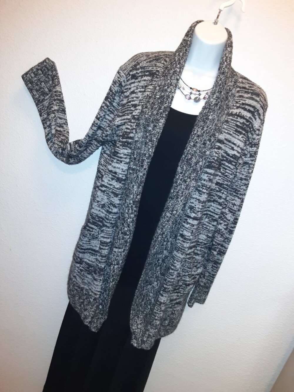 APT 9 * Icy Gray Cardigan Sweater, Shawl Collar * Size L *